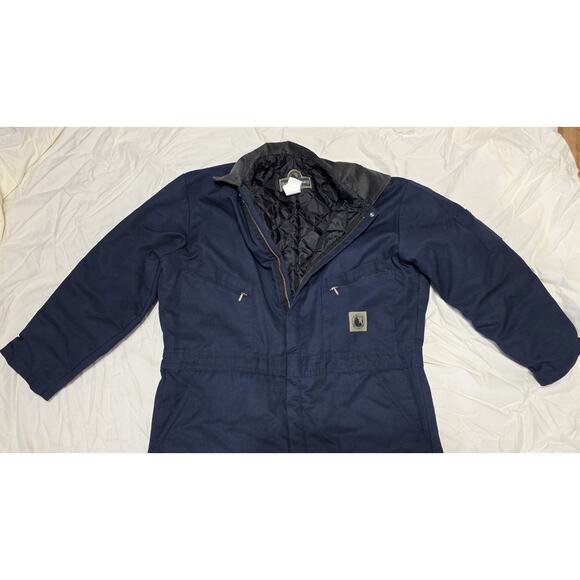 BERNE Apparel Insulated Canvas Coveralls Corduroy Collar Side Zip SZ XL 48-50 - Picture 3 of 11